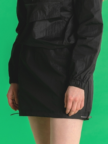 스포티 스트링 스커트 블랙
