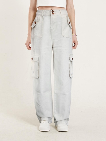 CARGO SOFT WIDE PANTS_IVORY