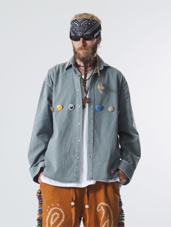 BUTTON FLY WASHED SHIRT / 4 colors