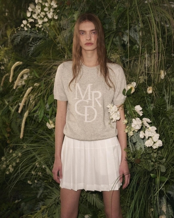 MRCD KNIT TOP HALF SLEEVE_GRAY IVORY