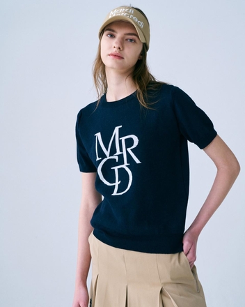 MRCD KNIT TOP HALF SLEEVE_NAVY IVORY