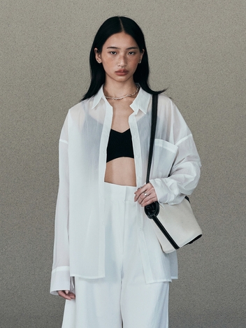 Basic Loose Fit Llight Shirts (White)