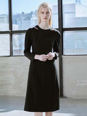 [HUNCH] Neck line cut out dress