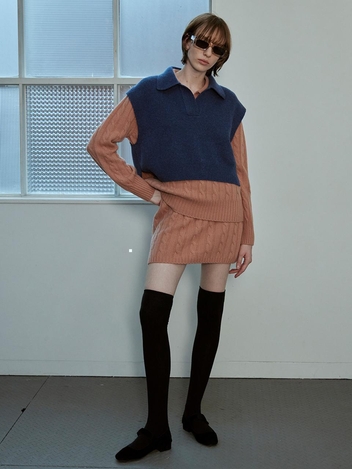 [HUNCH] CABLE BLENDING KNIT SKIRT