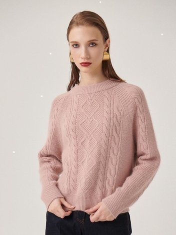 [HUNCH] CABLE ANGORA KNIT