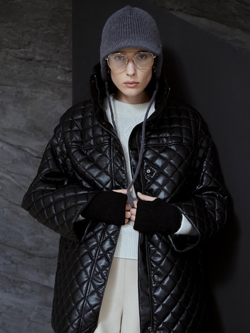 [HUNCH] DETACHABLE FAKE LEATHER JUMPER