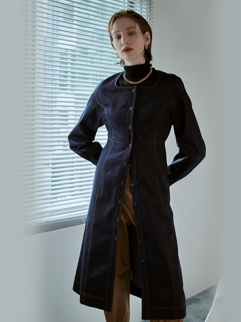 [HUNCH] SQUARE NECK DENIM DRESS