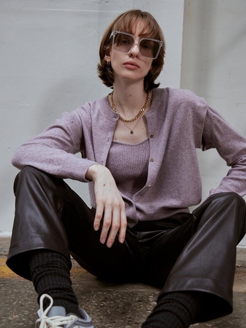 [HUNCH] CASHMERE BLEND ROUNDNECK CARDIGAN