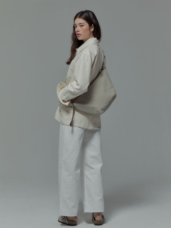 Daily Shirring Bag M Beige