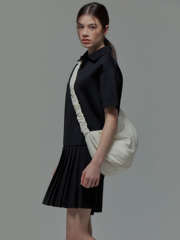Daily Shirring Bag L Cream
