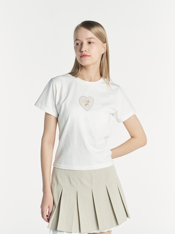 HEART PENDANT T SHIRT (WHITE)