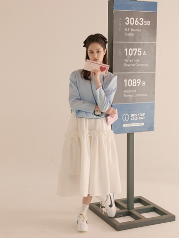FRILL A LINE SKIRT - WHITE