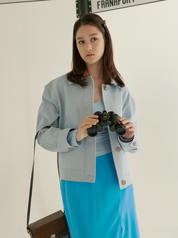 DENIM BOMBER JACKET - LIGHT BLUE