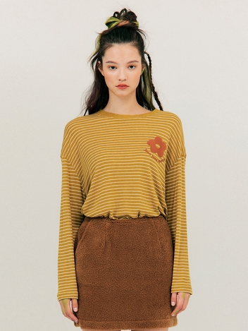June Stripe T-Shirt_MUSTARD