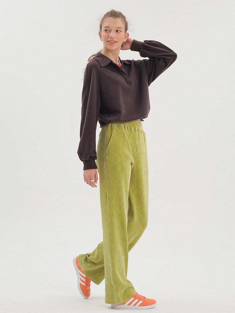 Two Tone Velour Pants_LIGHT GREEN