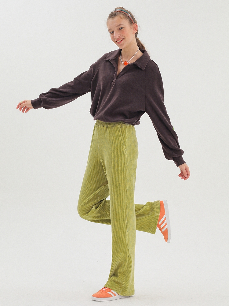 Two Tone Velour Pants_LIGHT GREEN