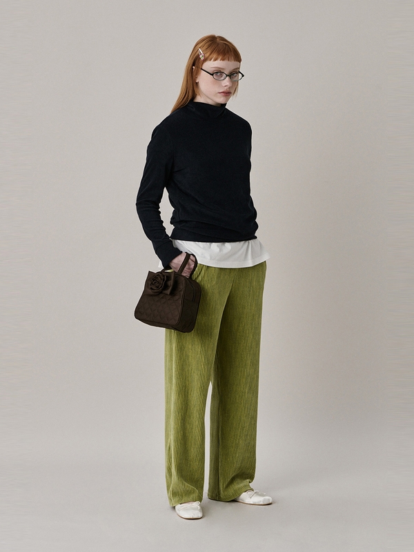 Two Tone Velour Pants_LIGHT GREEN