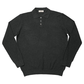 16G Texture Polo Knit (Dark Gray)