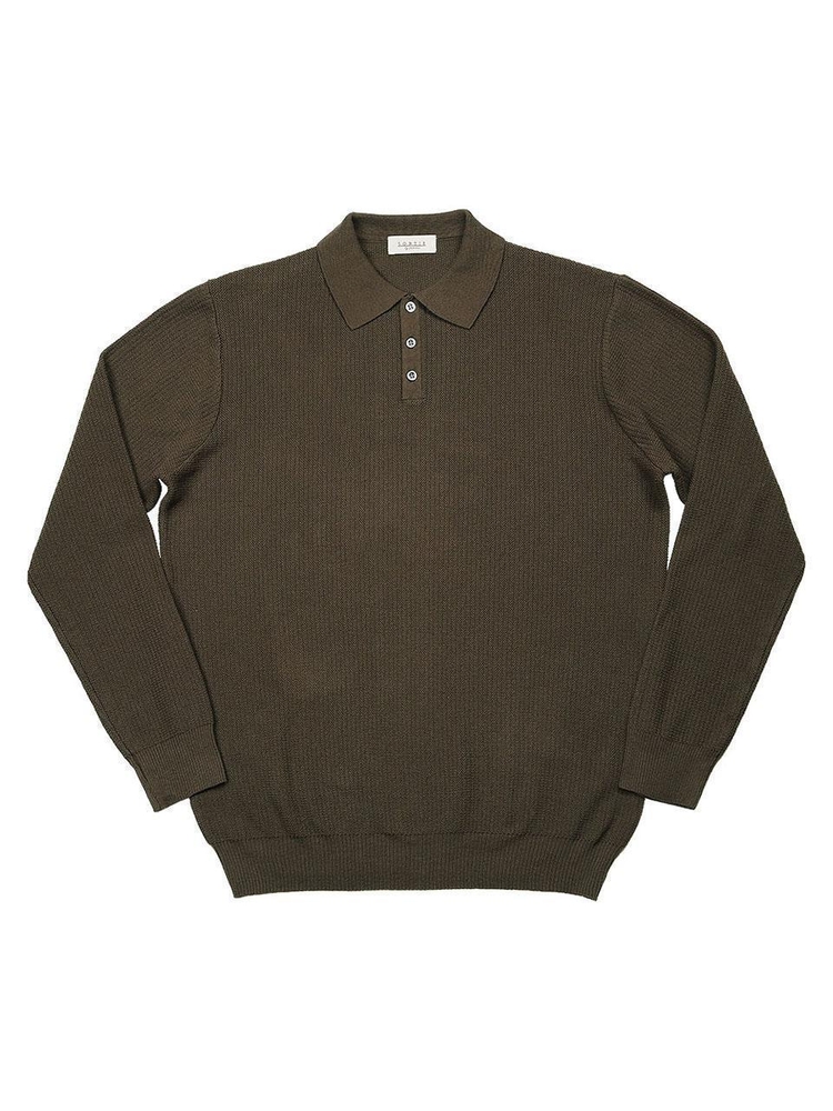 16G Texture Polo Knit (Khaki Brown)