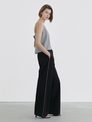 Line string pants / Black