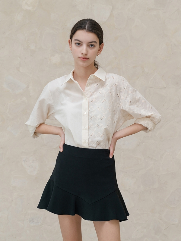 Ivory Half Lace Shirt