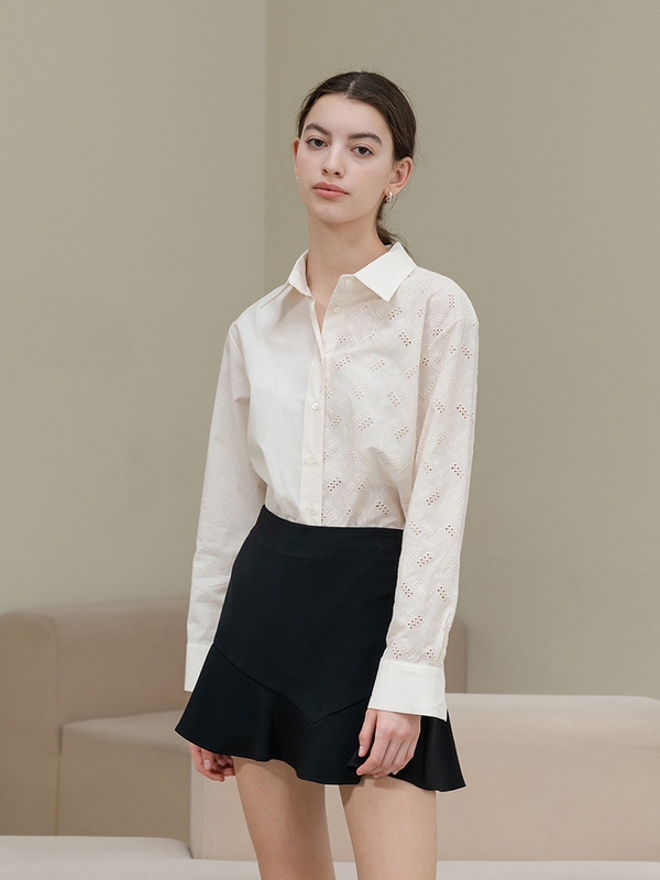 Ivory Half Lace Shirt