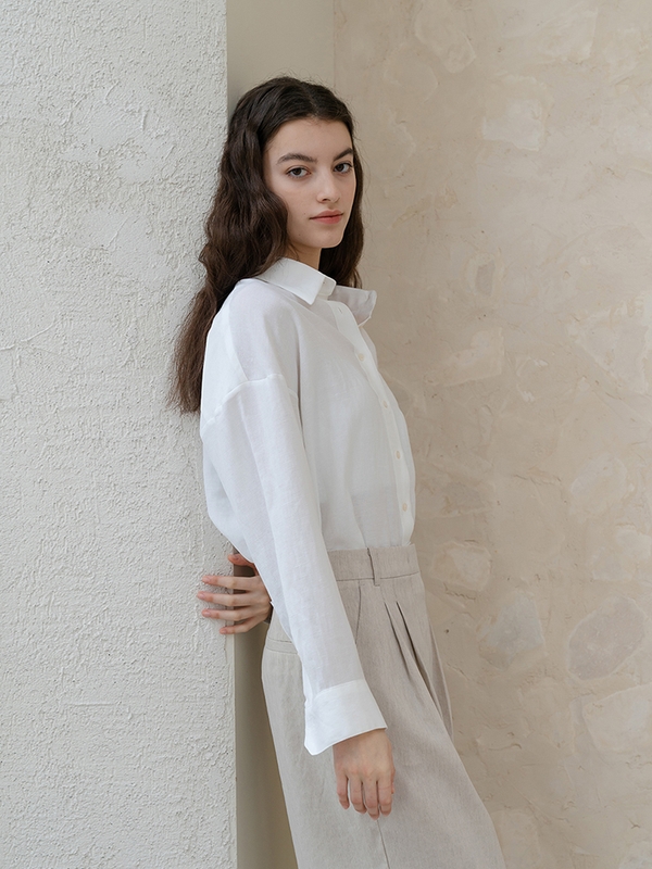 Natural White Linen Shirt