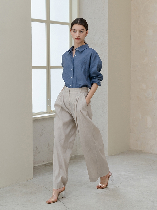 Deep Blue Linen Shirt