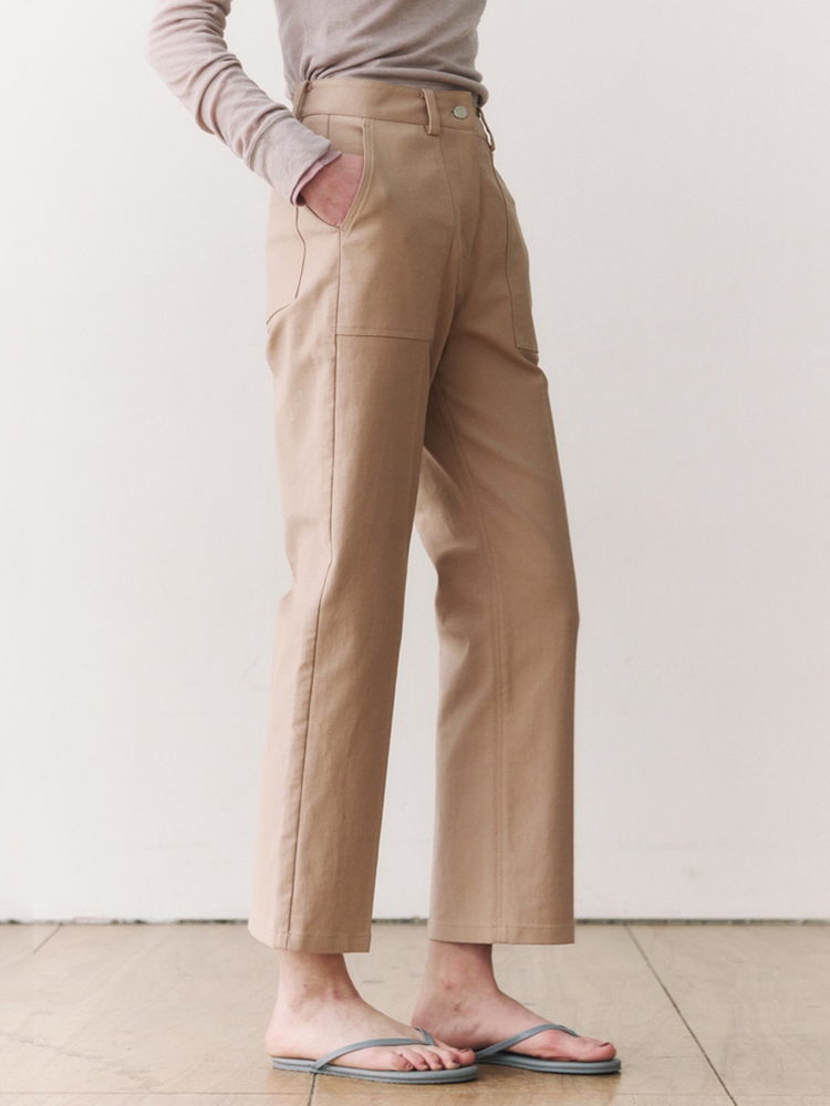  High rise stitch pants (coral