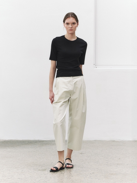 Cotton round pants (ivory)