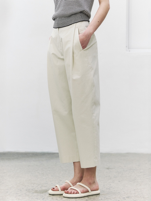 Cotton round pants (ivory)