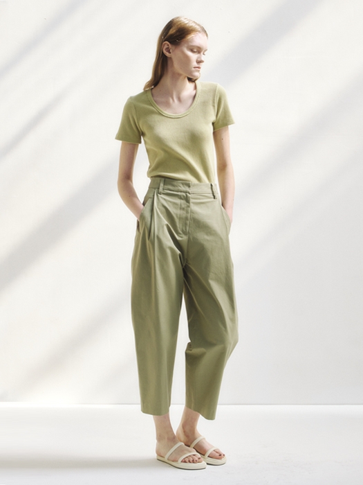 Cotton round pants (khaki)