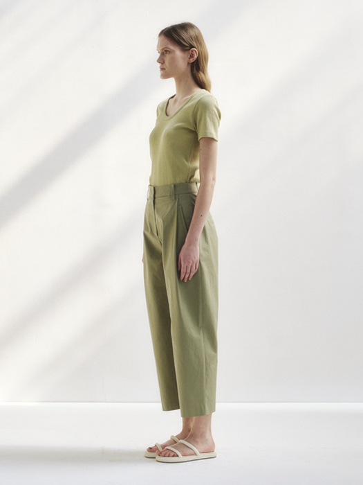 Cotton round pants (khaki)