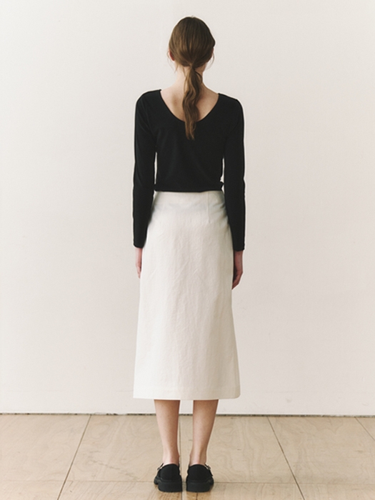  A line midi skirt (ivory)