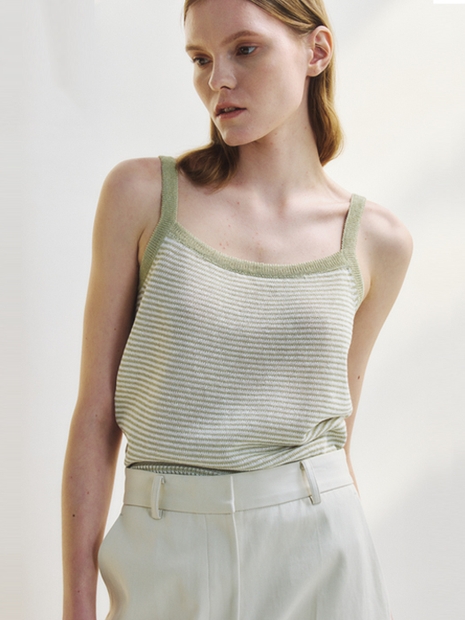  Paper basic knit top (light khaki)