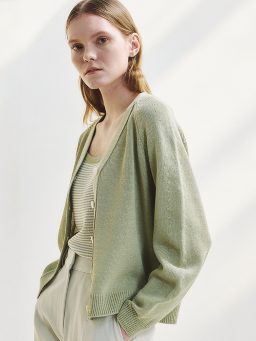  Paper basic cardigan (light khaki)