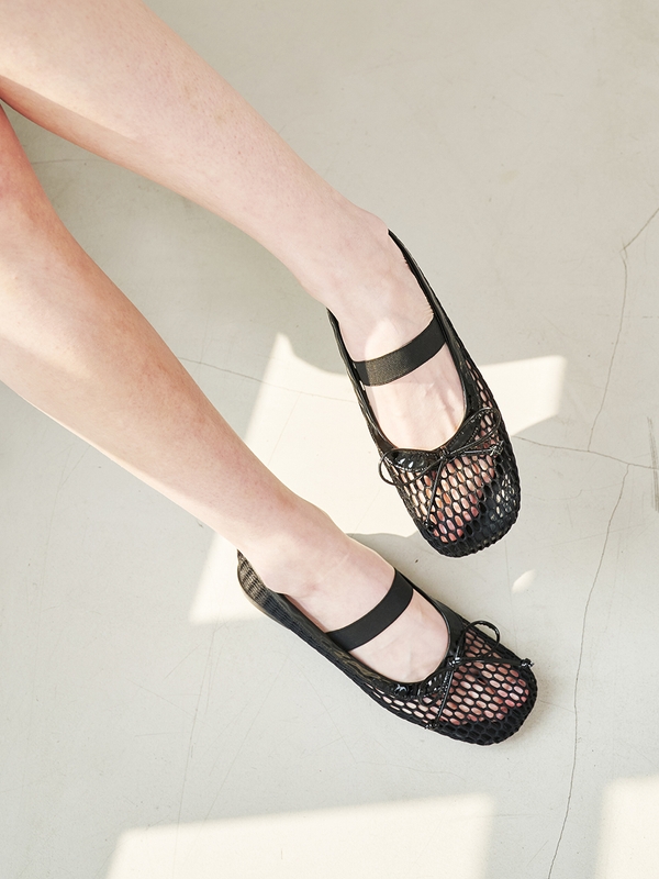 Lumi Ballet Flats Mesh Black