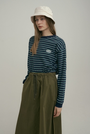Stripe Long Sleeve Tee : Navy Stripe