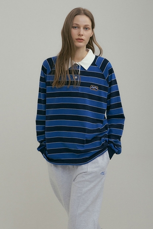 Stripe Rugby Tee : Blue Stripe