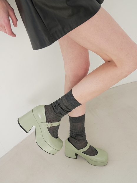 Arlo Platform Pumps Mint Grey