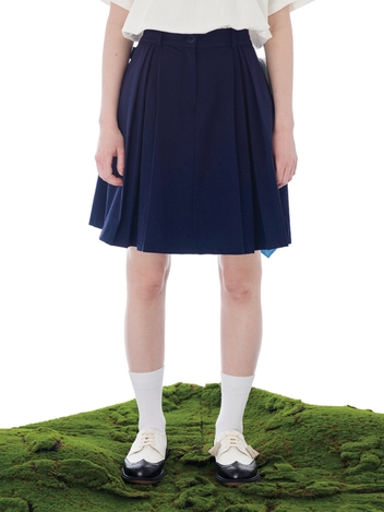[CELLTY] RUSTLING PLEATS BANDING MIDI SKIRT-NV
