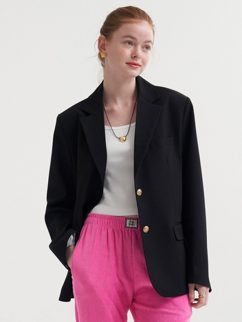Classic gold button black jaket
