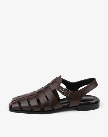 WHOLE SKIN STRAP SANDAL 1cm_BROWN
