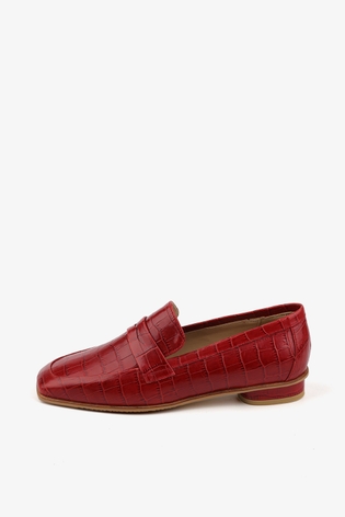 CROCODILE PATTERN LOAFER 2cm_RED