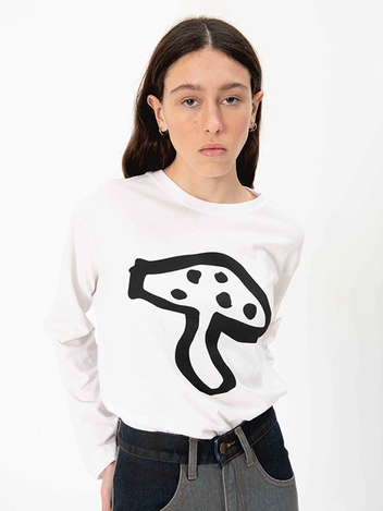 Mushroom long sleeve t-shirt - white/black