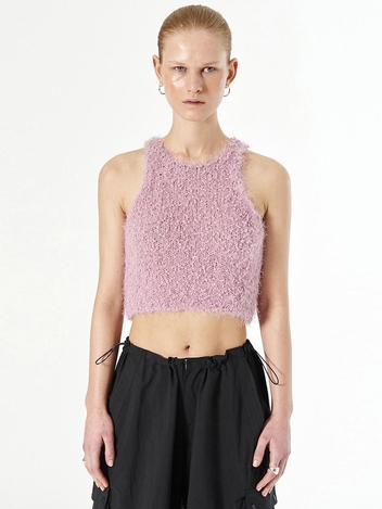 HAIRY BLEND SLEEVELESS_PINK