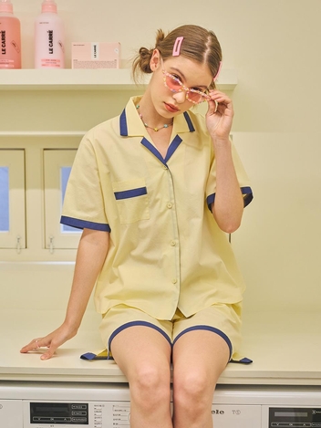 샤보이 반팔 여성페어 레몬(40수)