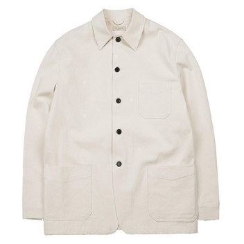 Cotton French Work Jacket (Ivory)