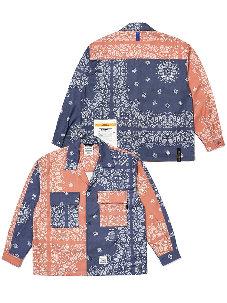 23 PAISLEY WASHED TWILL JACKET ORANGE/NAVY