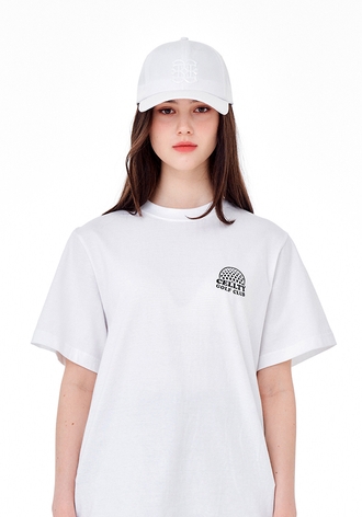 [CELLTY] RETRO LETTERING HALF SLEEVE-WH
